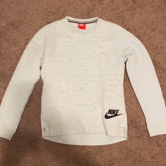 Girls Large Baby Blue Nike Crewneck Sweatshirt - Picture 2 of 8